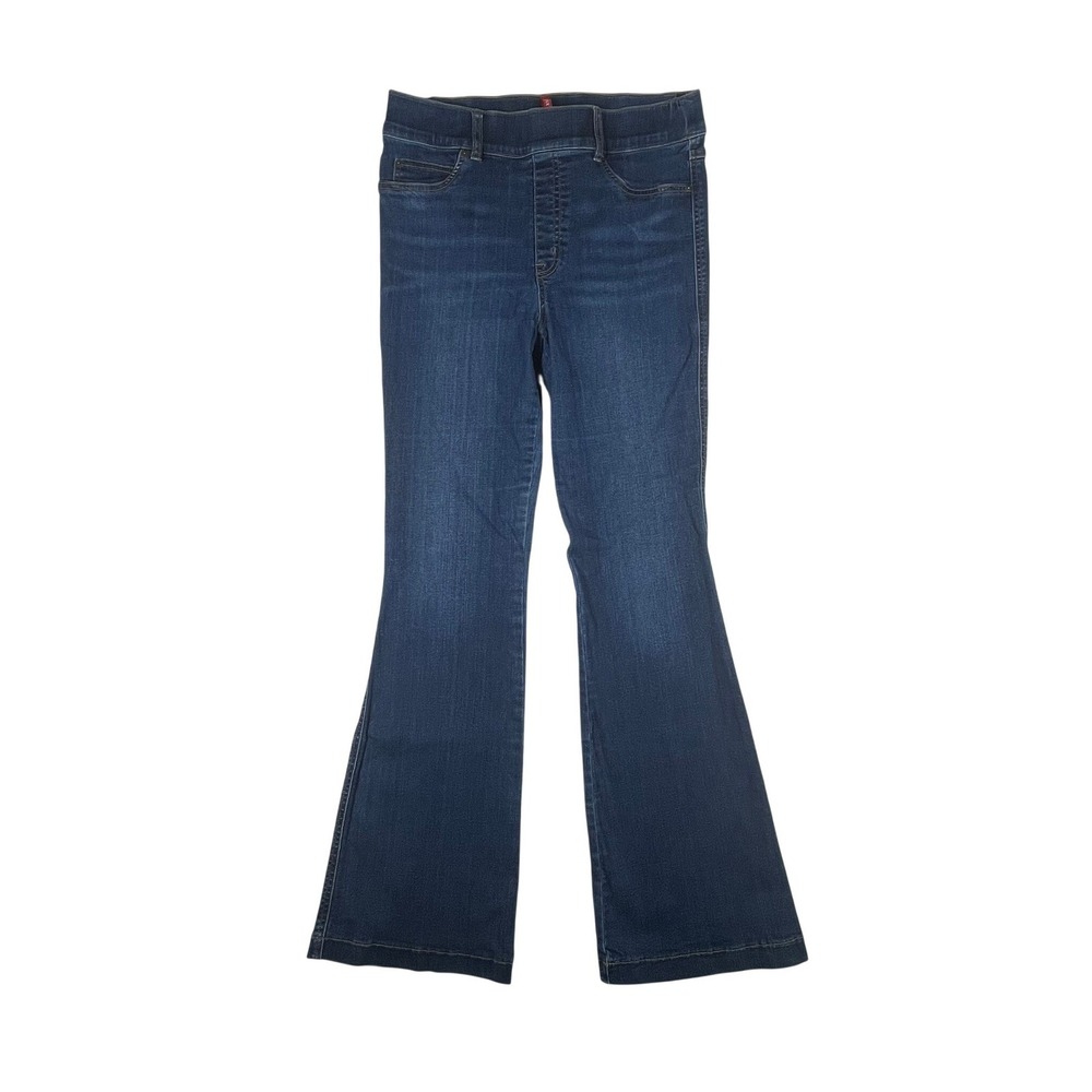 Spanx Bootcut Pull On Trouser Jeans Women Large (Fits 31x33) Clean Indigo Flare